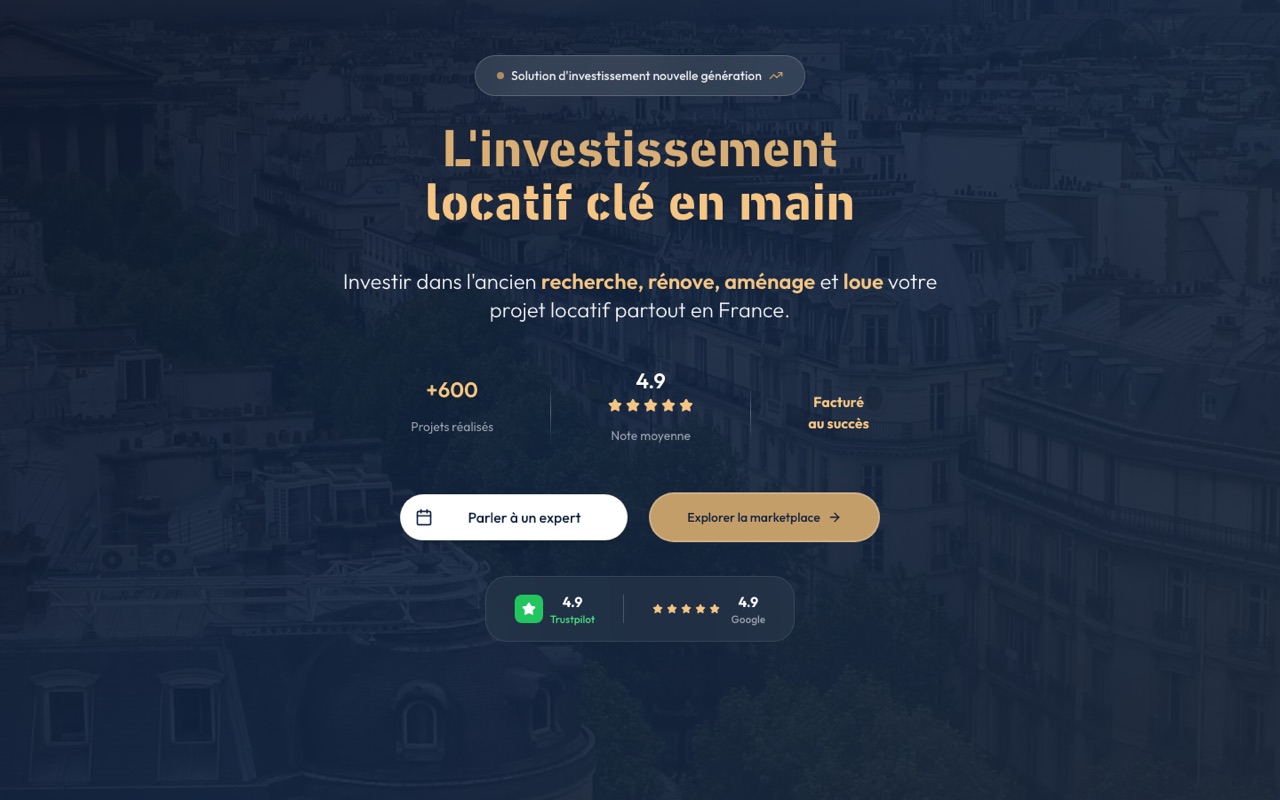 IDLA — Site Vitrine — aperçu de l'interface